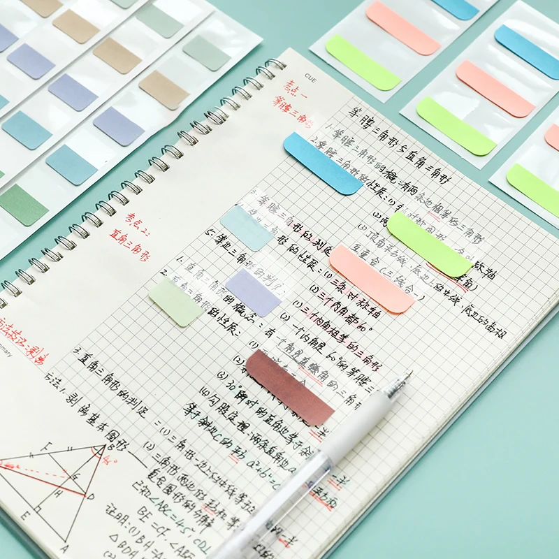 30/60/120/240Pcs Multicolor Sticky Writable Transparent Repositionable Index Markers Stickers Reading Notes Creative Stationery