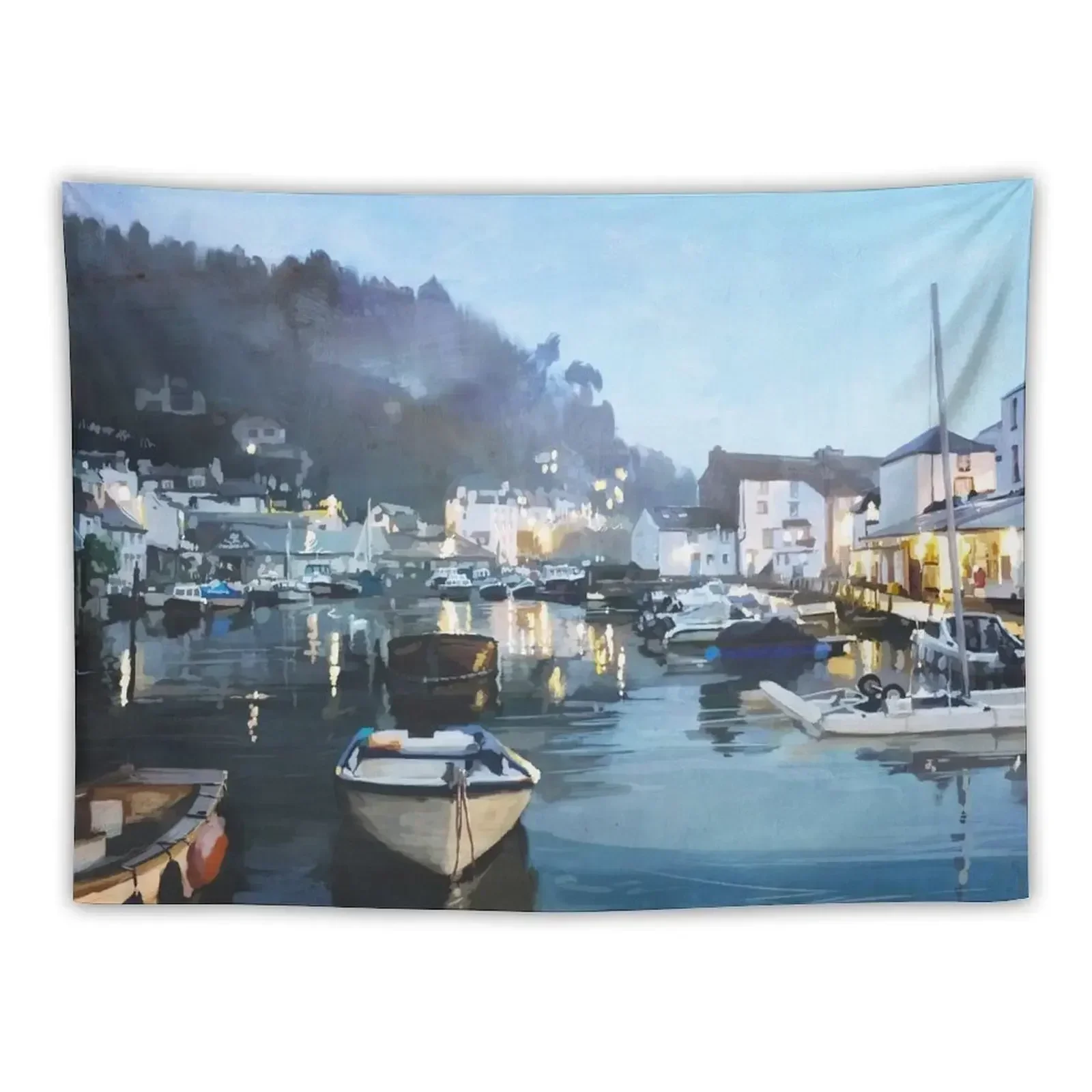 

Polperro, Cornwall, Original Illustration. Tapestry Aesthetic Decoration Tapete For The Wall Tapestry