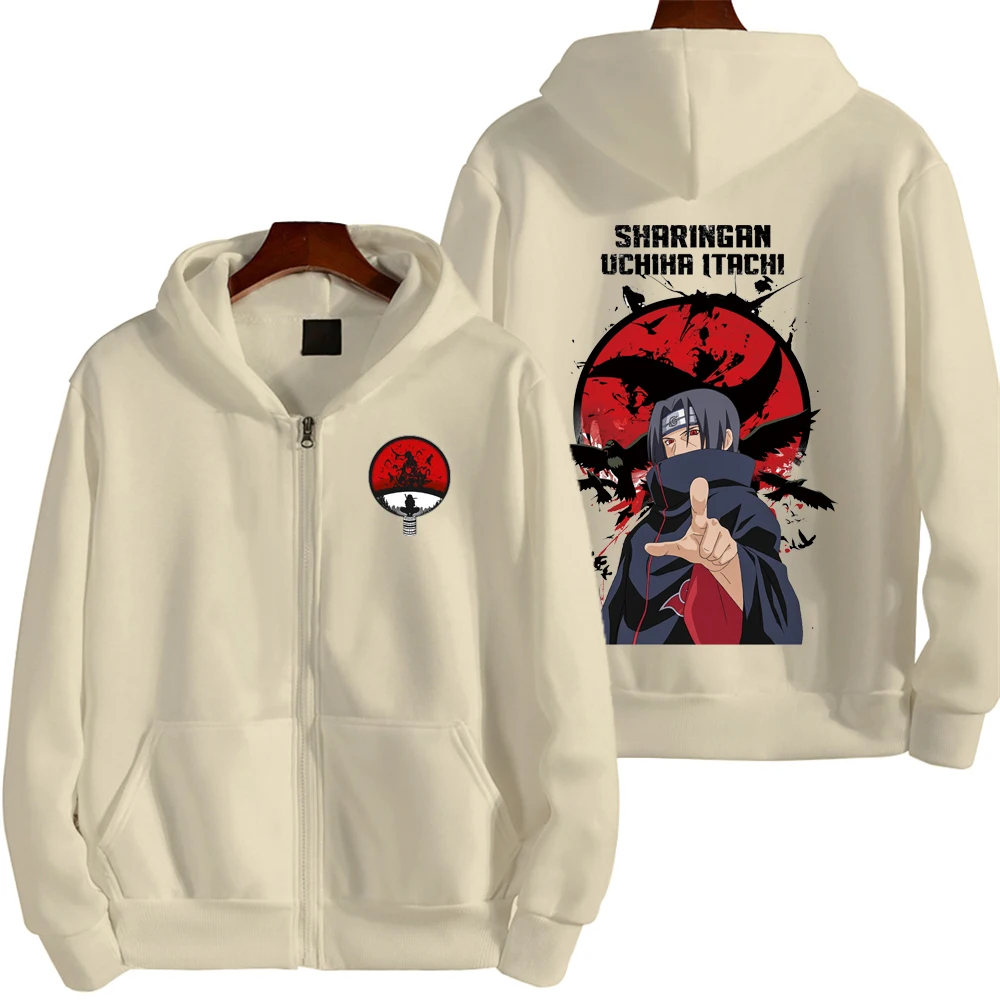 Naruto Itachi Men Zip Up Hoodie Cartoon Japan Style Anime Women Sweatshirt 2025 New Fashion Spring Autumn Couple Jackets Coat