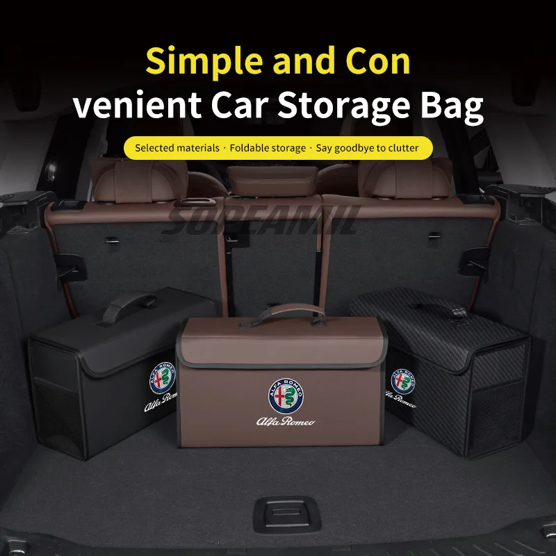 

Car Trunk Organizing And Storage Box For Aifa-Romeo Giulia Giulietta Mito Sportiva Stelvio 147 156 159 Auto interior Accessories