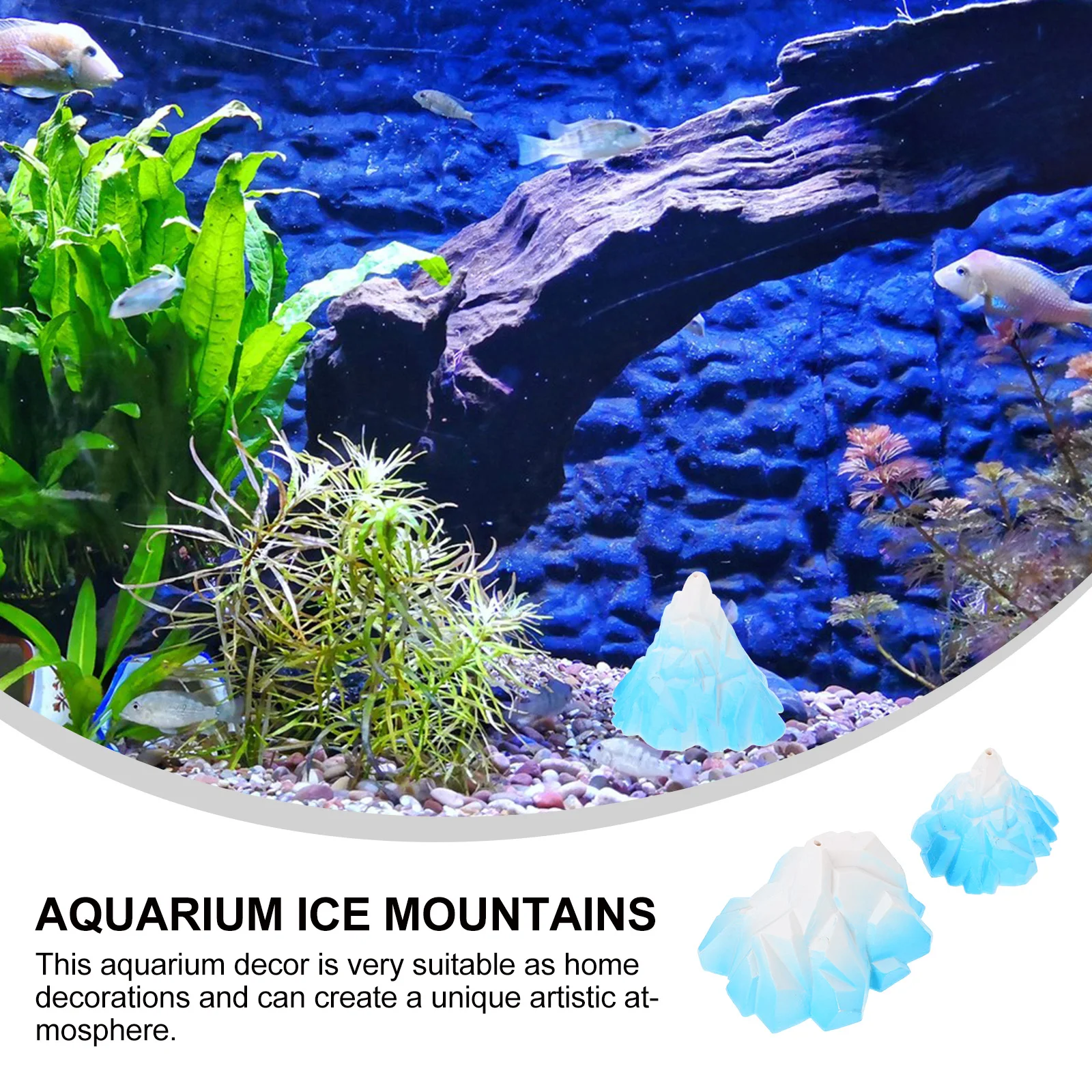 

2pcs Aquarium Floeberg Decoration Fish Tank Ornament Plastic Simulation Landscape Decor For Turtle Tank Shrimp