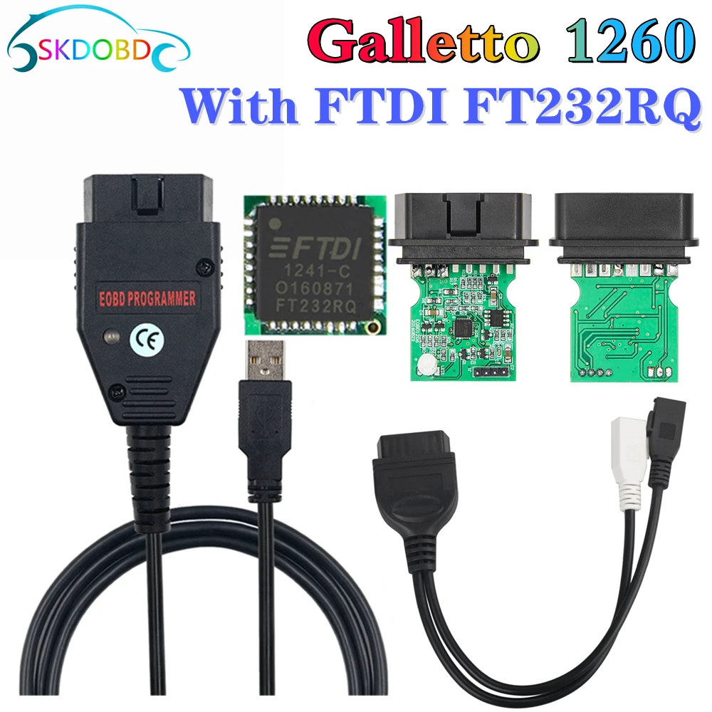 

Professional Galletto 1260 FTDI FT232RQ ECU Chip ODB2 Flasher Adjustment Tool Suitable for Multi-Vehicle OBDII Galletto1260