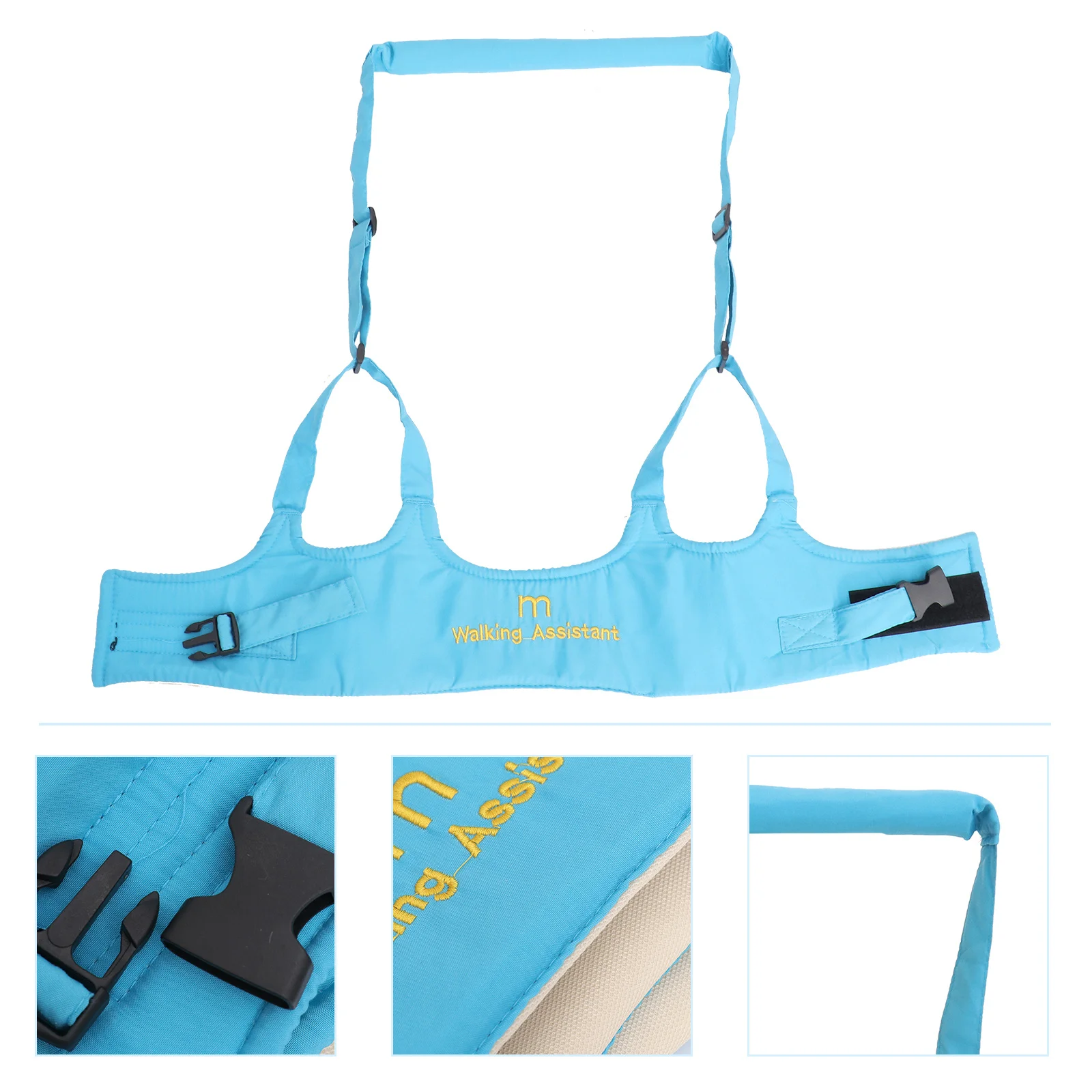 

Baby Walker Helper Safe Walking Harness Protective Belt Adjustable Length Handheld Cotton Belt Learning Assistant Blue
