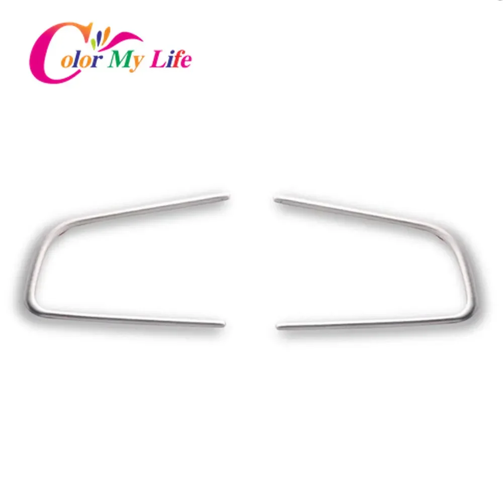 2Pcs/Set Car Steering Wheel Trim Cover Fit for Peugeot 508 2011 - 2016 Center Console Styling Stainless Steel