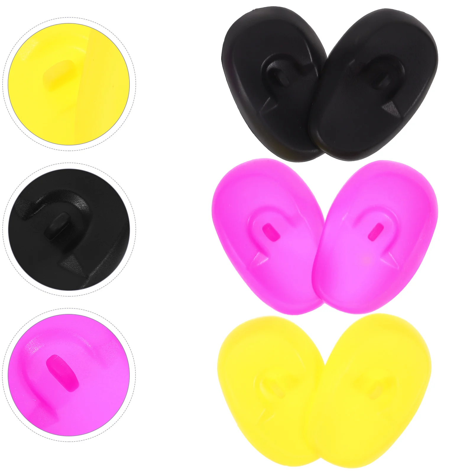 

3 Pairs Baking Oil Ear Muffs Highlighting Silica Gel Shower Cover Reusable Covers