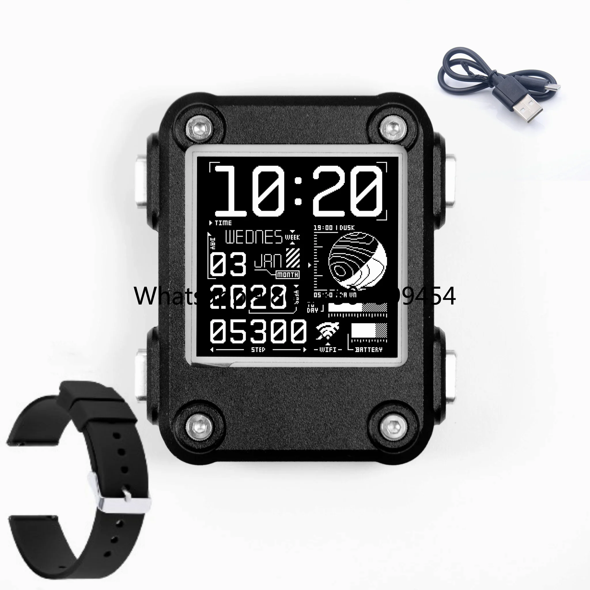 Smart Watch - Advanced E-Paper Display. Programmable ESP32 Smart Watch with WIFI & Bluetooth. Open Source Watchy V2.0 PLUS