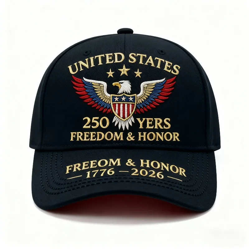 250th Independence Day Commemorative American Baseball Cap - Retro Design, Printed with 1776-2026 American Historical Elements,