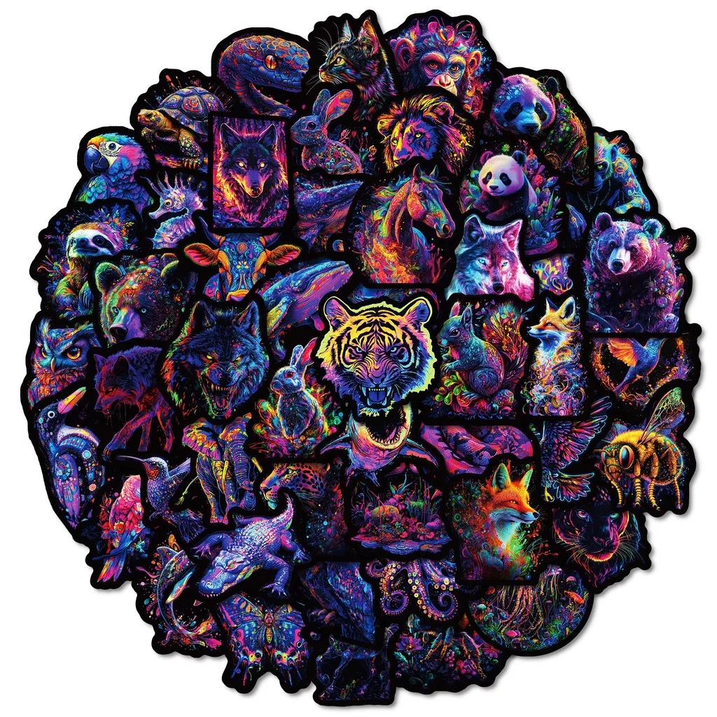 50 Pcs Vibrant Animal Gorilla Stickers - Cool Colorful Stickers for Luggage, Skateboard, Helmet, Ideal for DIY Decor