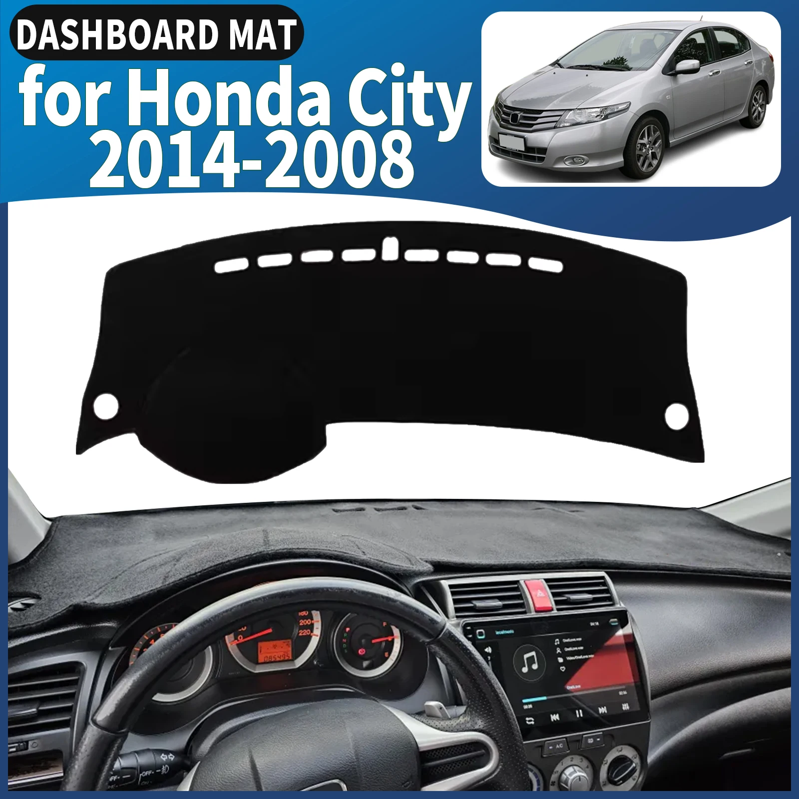 

fit for Honda City 2014 2013 2012-2008 Dashmat Dashboard Cover Pad DashMat Sunshade Protective Carpet Car Accessories Leather