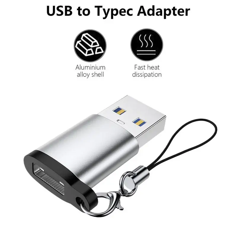 ترقية نوع C إلى USB 3.0 محول مع حبل معلق مكافحة فقدان عالية السرعة نقل البيانات نوع C ذكر إلى أنثى C موصل