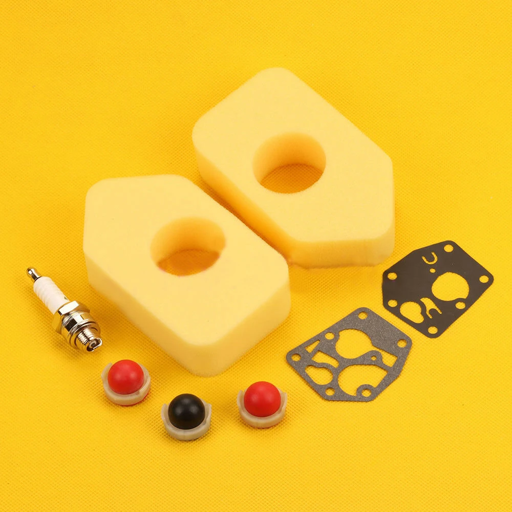 1Set Yellow Air Filter Primer Bulb for 495770 698369 694394 795083 Carb Diaphragm Gasket Kit for 3 Thru 4.75 HP Vertical Engines