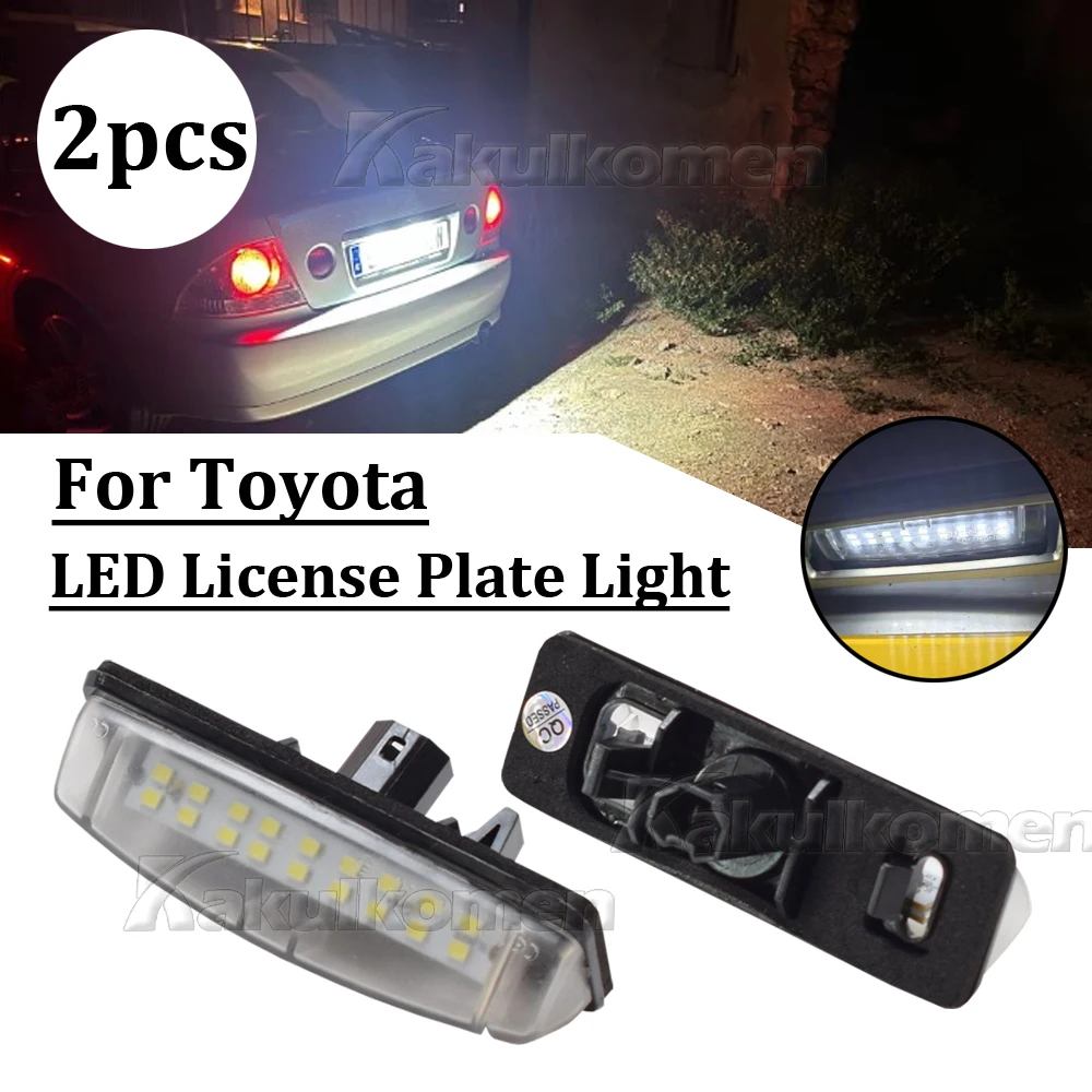 2Pcs CanBus LED License Plate Lights For Toyota Camry/Aurion Avensis Verso Echo Prius LEXUS Is200 / Is300 1999~2005 Number Lamp