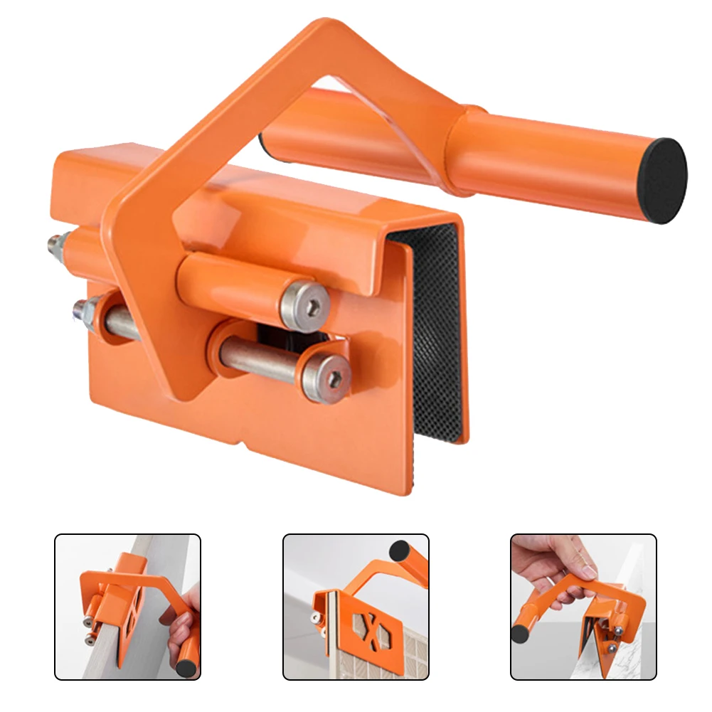 Heavy Duty Stainless Steel Panel Clamp with Self Adjusting Jaw for Secure Large Panel Handling Wood Stone Tile Material Support