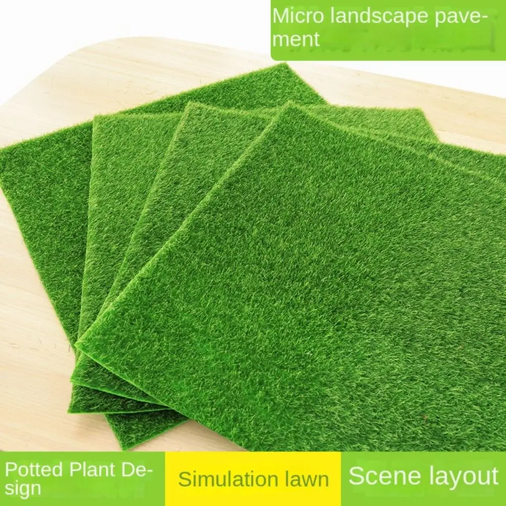 Durable Green Grass Mat Green Turf DIY Micro Landscape Artificial Lawns Carpets Fake Sod