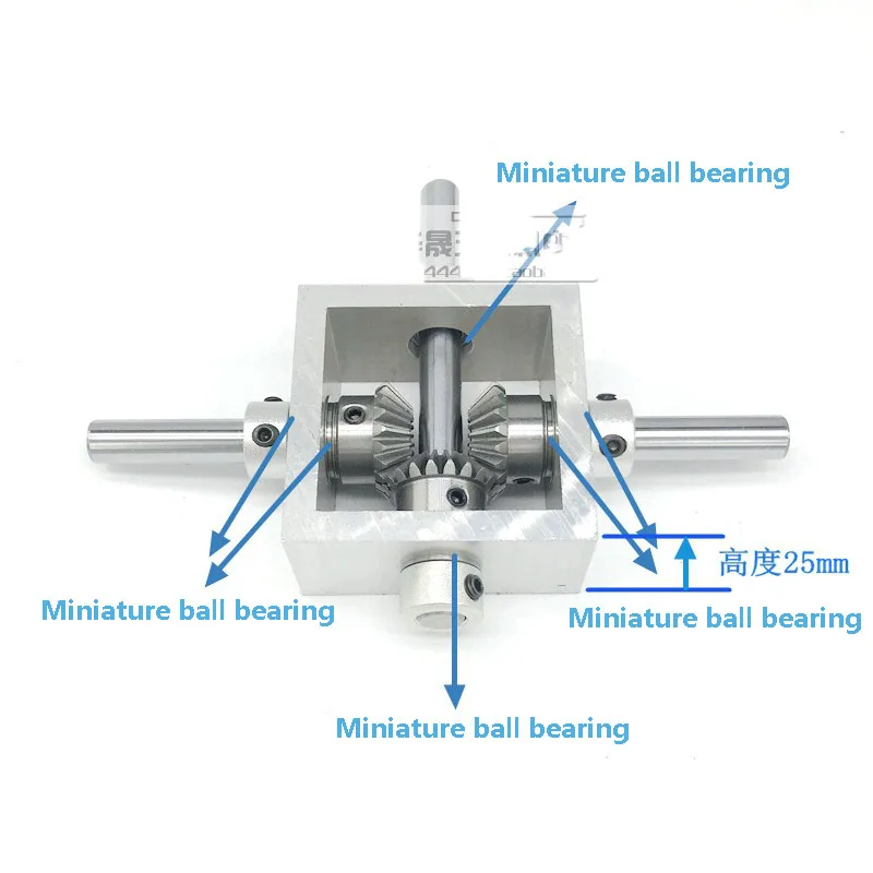 90 Degree Angle Drive Micro Bevel Gear Angular Gear One Into Two Out of The Positive and Negative Conversion To Gear Box 1:1