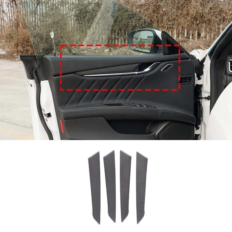 

For Maserati Ghibli 2014-2022 Real Carbon Fiber Car Inner Door Handle Protective Armrest Cover Sticker Car Interior Accessories