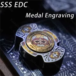 SSS EDC Stainless Steel Medal Engraving Fidget Spinner Stress Toys Stress Relief Toy Spinner Fidget