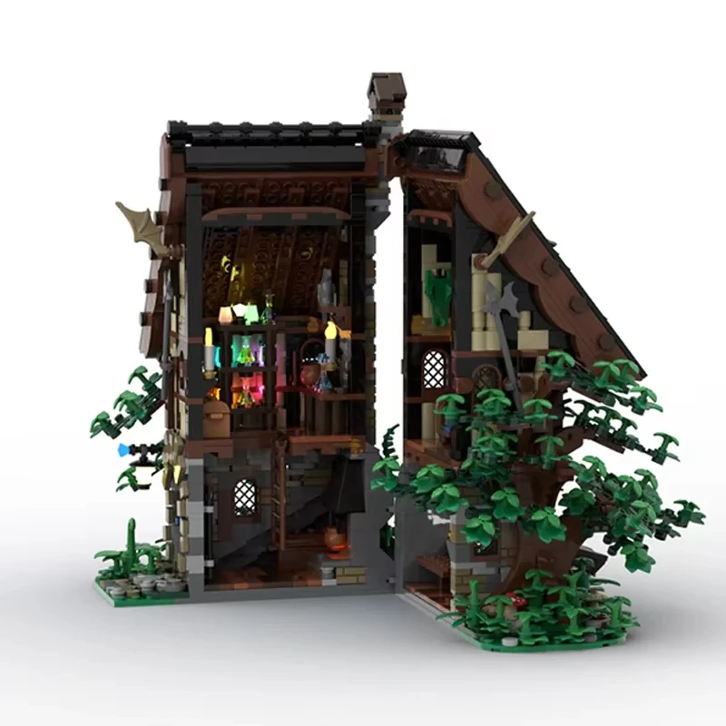 Moc średniowieczna architektura magiczny warsztat modułowy model zamku DIY kreatywny montaż klocki zabawki prezent dla dzieci