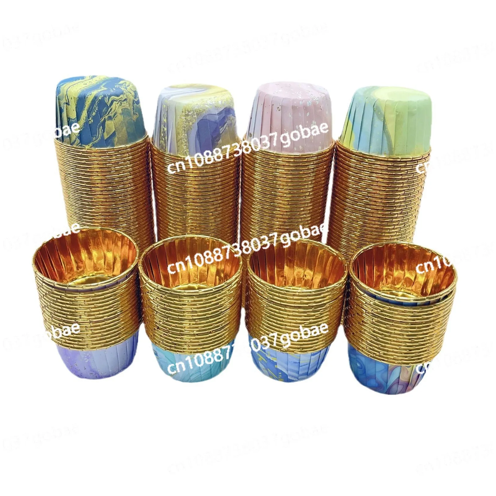 Fancy Cake Paper Cup, Single-sided Gold-plated Rolling Cup, Disposable Thick Oil Proof Baking Tray