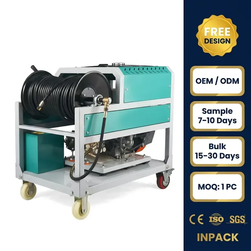 Engine 27HP Electric Tube Cleaning Machine High Pressure Cold Water 60L/min Flow Rate for Sewer Pipeline Dredging
