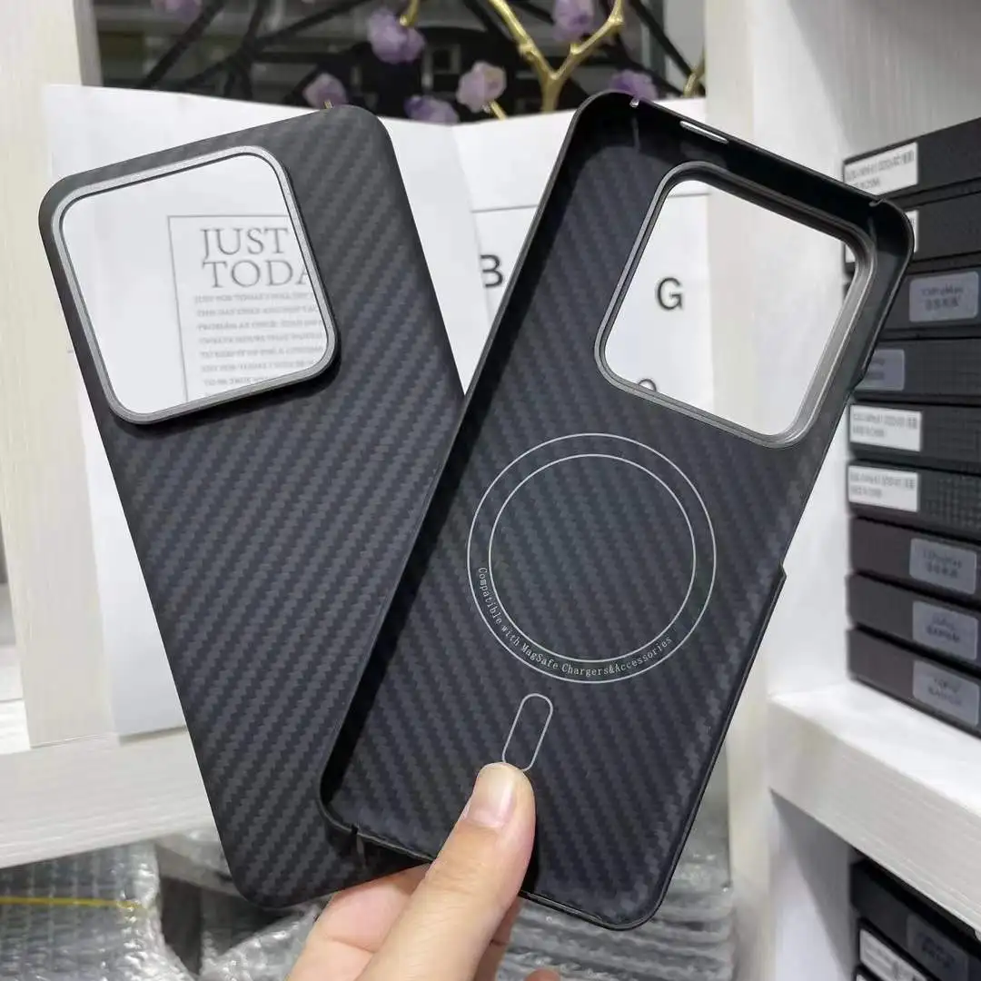 

MagSafe Case For Xiaomi 14/15 Carbon Fiber Case Aramid Fiber Slim Phone Case Back Cover For Xiaomi 15 Pro/14ProPhone Accessories