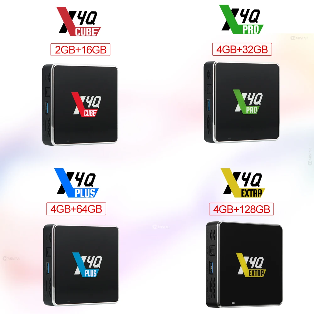 UGOOS X4Q Pro TV Box Android 11 Winevine L1 Amlogic S905X4 X4Q Plus Support Google Voice Input AV1 CEC 1000M BT LPDDR4 X4Q Cube