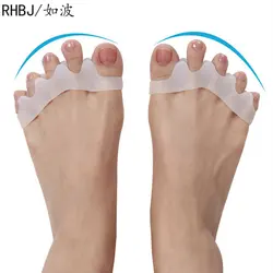 2pcs=1pair Protective Toe Separators Suitable Bunion Corrector Material Soft Gel Straightener Spacers Stretchers New Care Tool