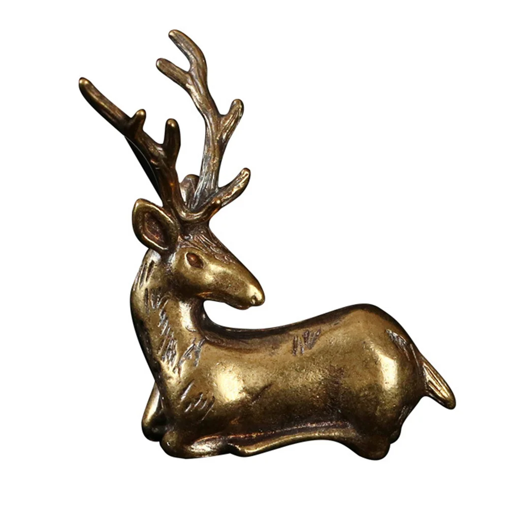 2 قطعة الحرف الغزلان وضع مستقر سيارة سطح المكتب الديكور سعيد الغزلان زخرفة الرجعية تزلف تمثال #2