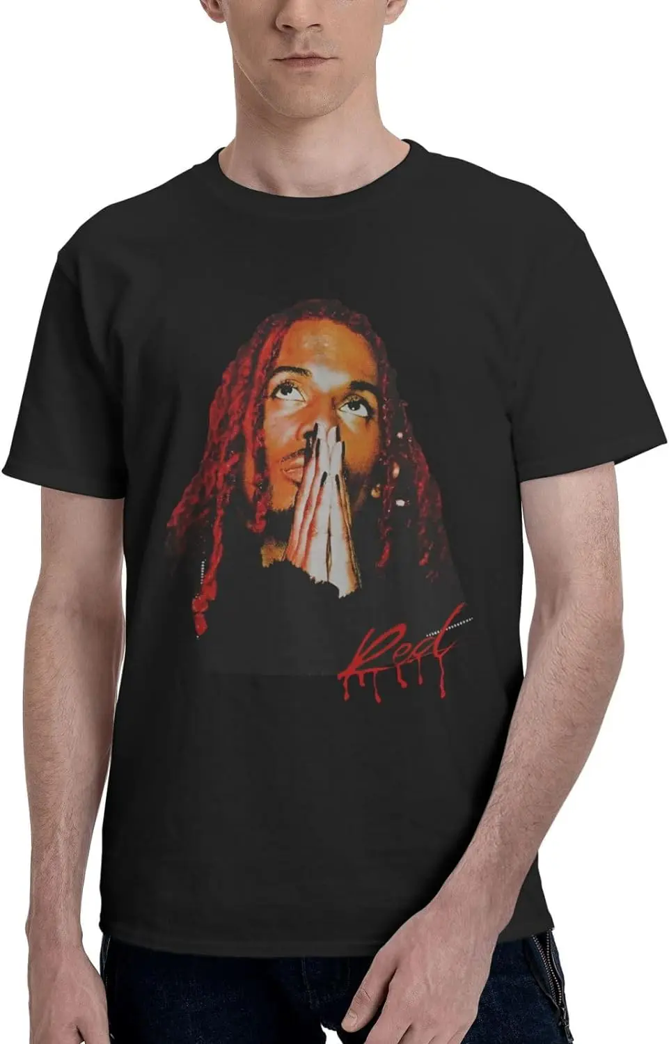 

Men's Shirt T-Shirt Rapper Graphic Printed Shirt Tee Cotton Top Black