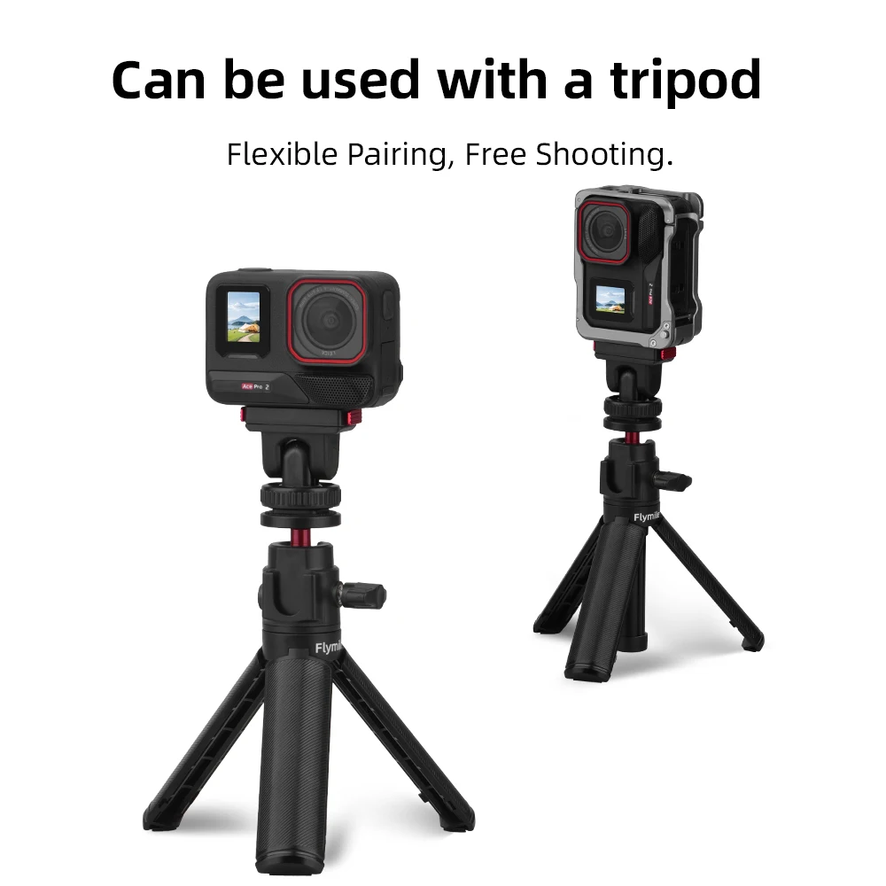 Flymile Base magnetica a sgancio rapido per Insta360 ACE Pro/2/X5 dotata di interfaccia 1/4 e adattatore estensibile per porta pattino freddo