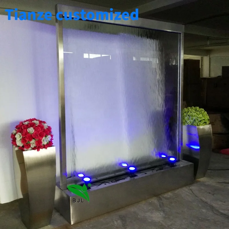 

(customized)indoor home decoration glass waterfall cheap room divider