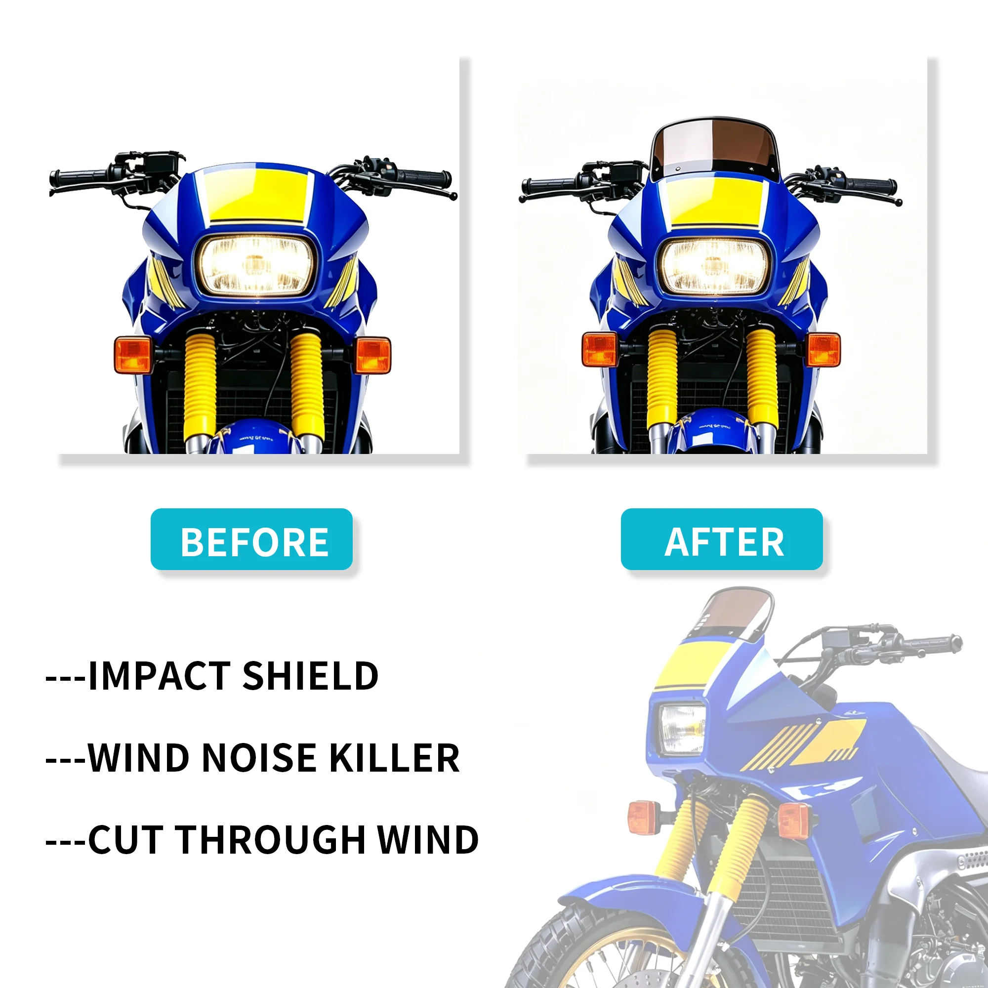 Fit For YAMAHA TDR250 1987 - 1993 Windscreen Windshield TDR 250 1988 1989 1990 1991 1992
