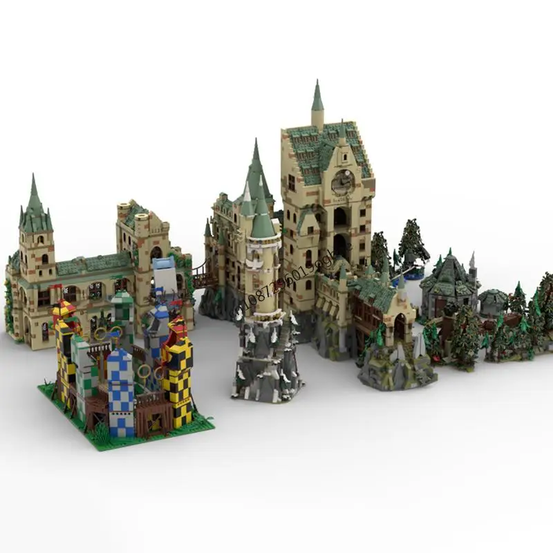 NUOVO 13088PCS Film magico Harrying MOC Modulare Hogwarts Grounds modello FAI DA TE idee creative Giocattolo per bambini Assemblaggio Puzzle Regalo di compleanno