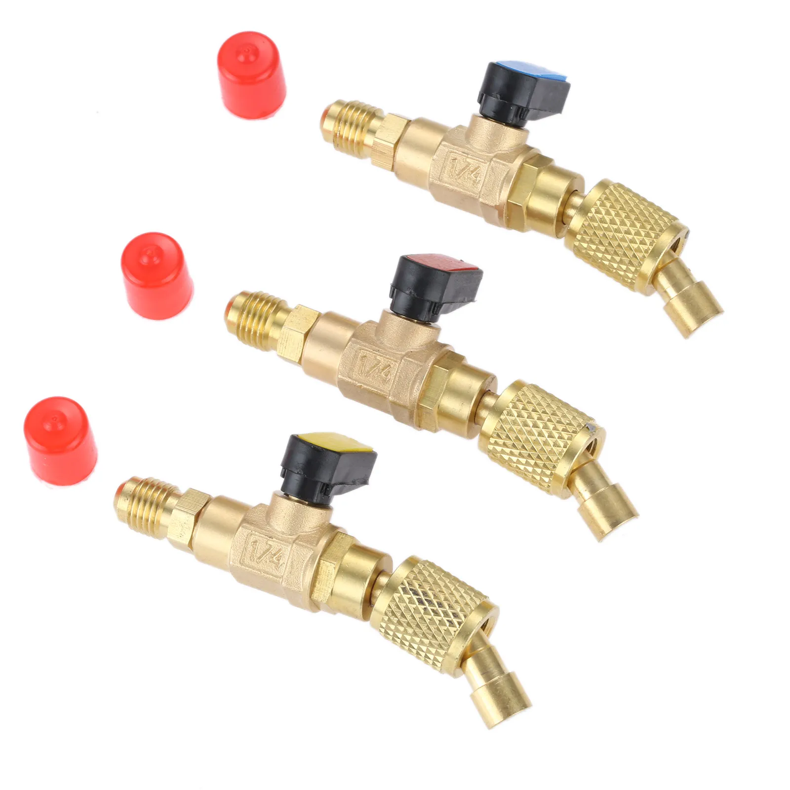 3Pcs Angled  Manual Shut-off Valve 1/4