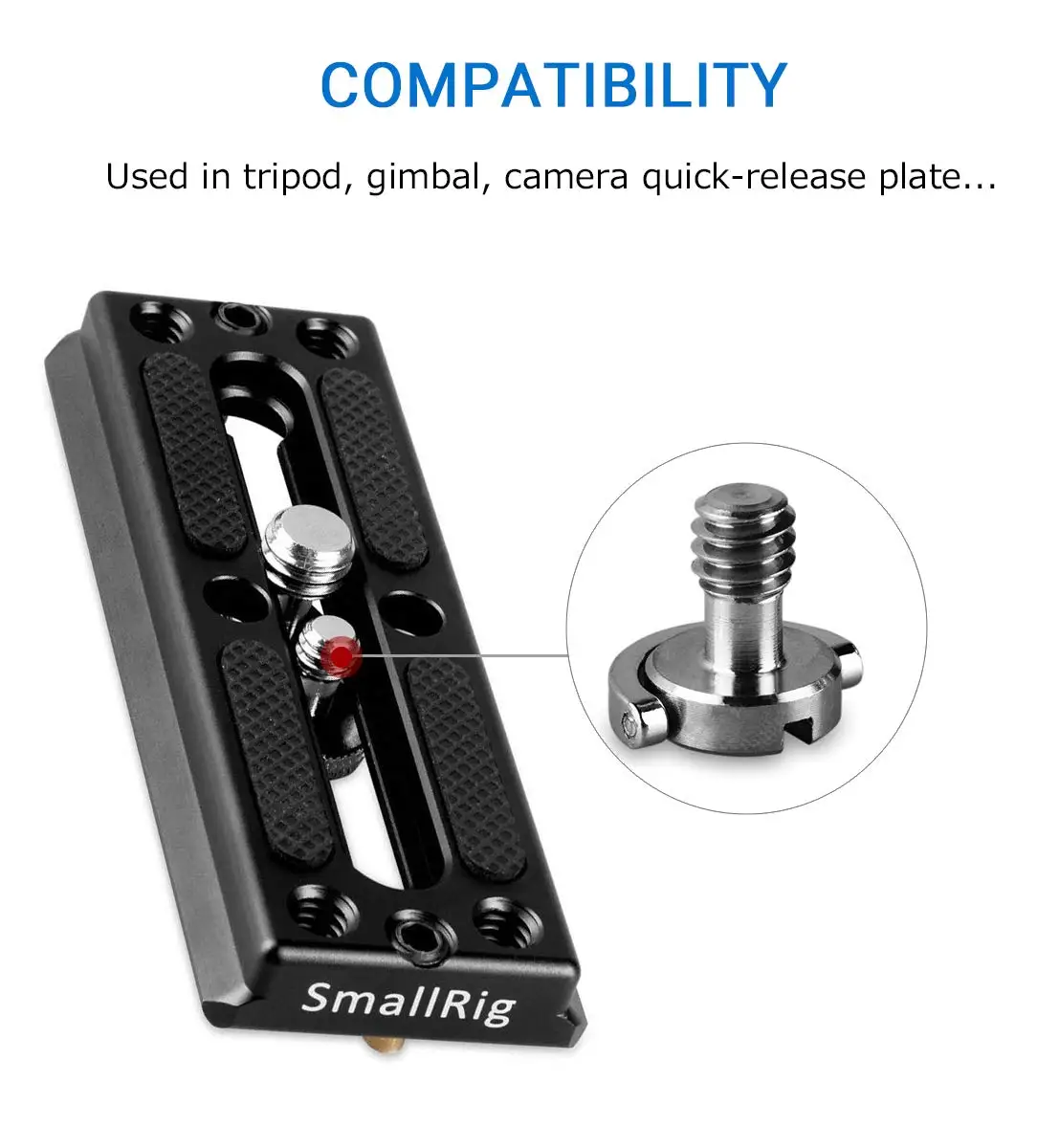 SmallRig D Shaft D-ring 1/4 Inch Thead Camera Mounting Screw Adapter for DSLR Camera Rig Quick Release Plate -838