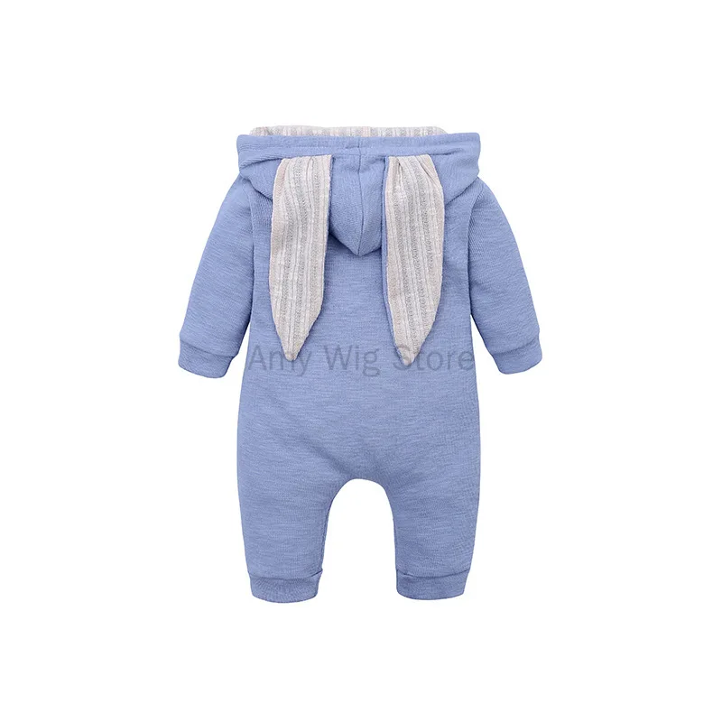 Babys Bunny Costume 3D Long Rabbit Ear Easter Romper Halloween Costume Boys Girls Newborn Size 0-24 Months Spring Fall Clothes