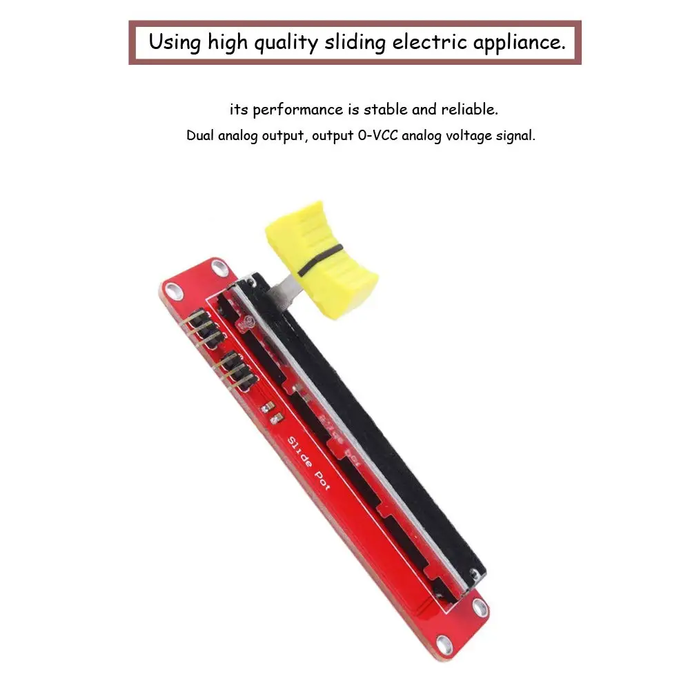 1 ชิ้นสีแดง 10 พัน Linear Potentiometer สไลด์โมดูลอะนาล็อกเซนเซอร์ 3.3 โวลต์ - 5 โวลต์ Dual Output สําหรับ Arduino MCU ARM Electronics โมดูล