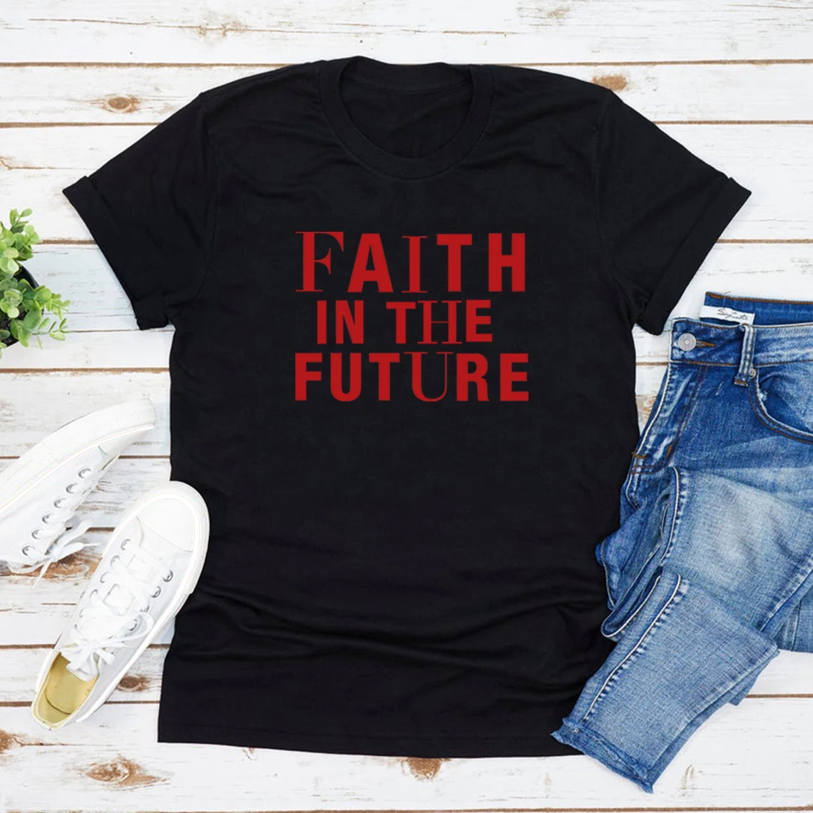 

Faith In The Future Women T Shirts Cotton Short Sleeved Graphic T Shirts Causal Harajuku T-shirt Y2k Clothes Fans Gift Female