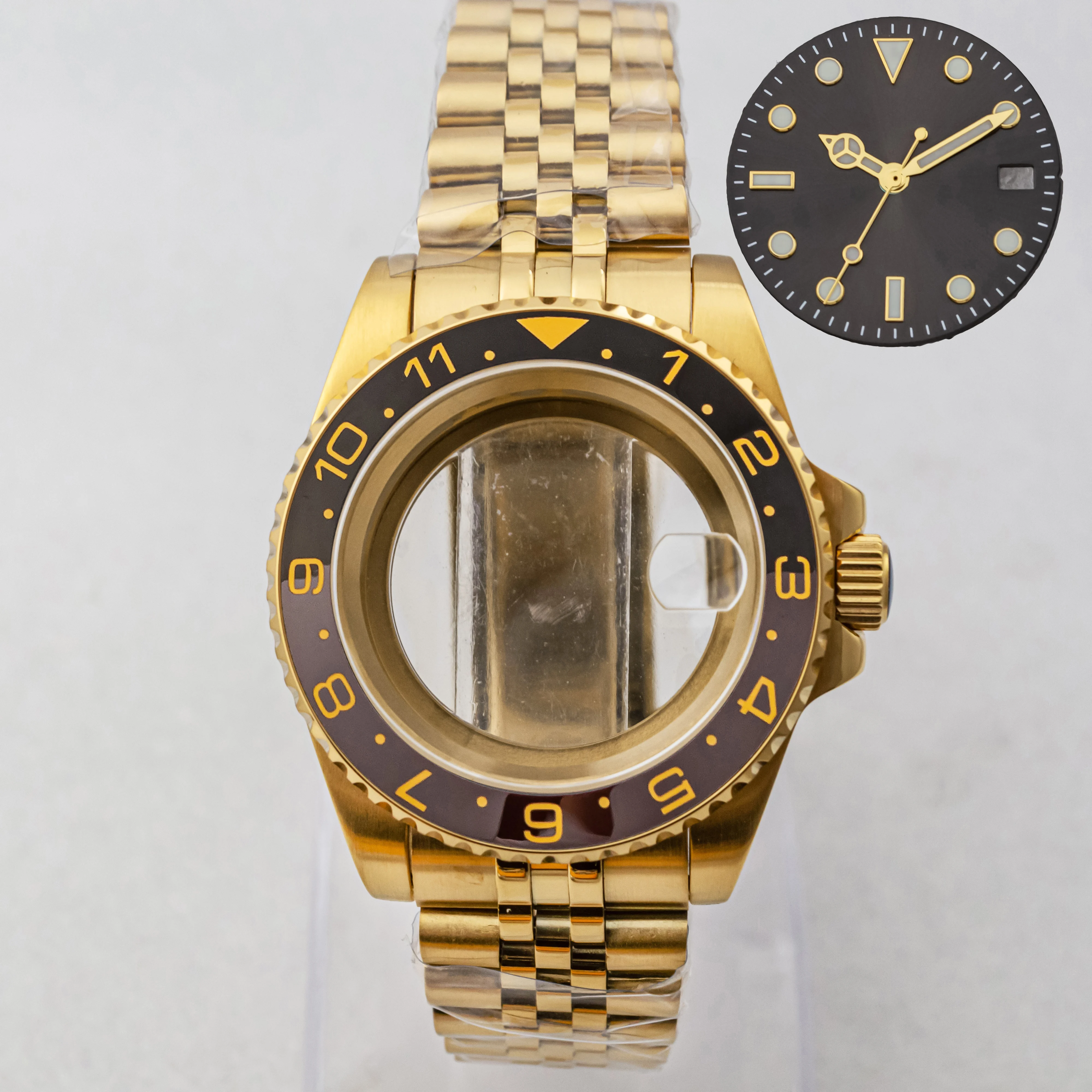 

NH35 Case Stainless Steel Strap Luminous Dial Needles Sapphire Glass SUB GMT Ceramic Bezel for Mechanical NH34 NH36 Movement