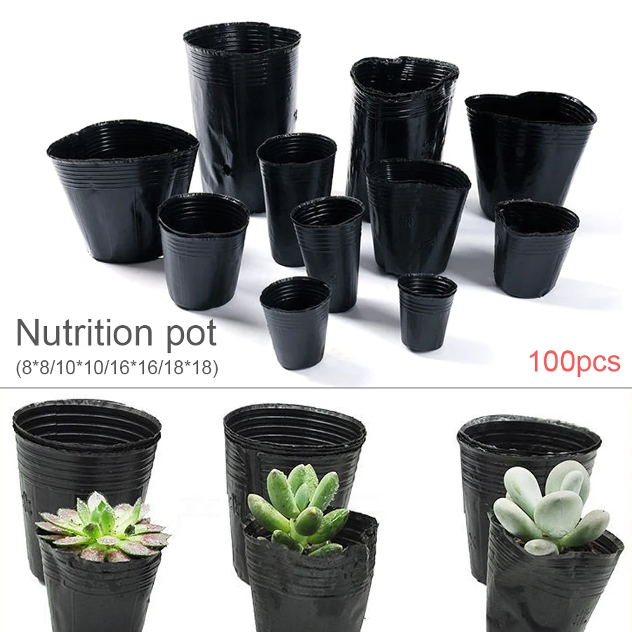 

100Pcs Plastic Seedling Pot Flower Pot Plant Nursery Seedlings Planter Containers Set Garden Plant Seedling Pots Tools