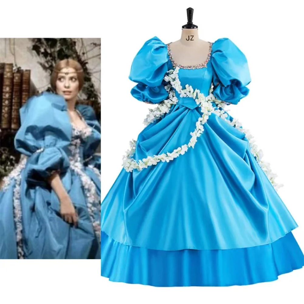 

Peau dane Princess Cosplay Costume Blue Wedding Stage Performance Fancy Evening Dresses Halloween Carnival Party Outfits