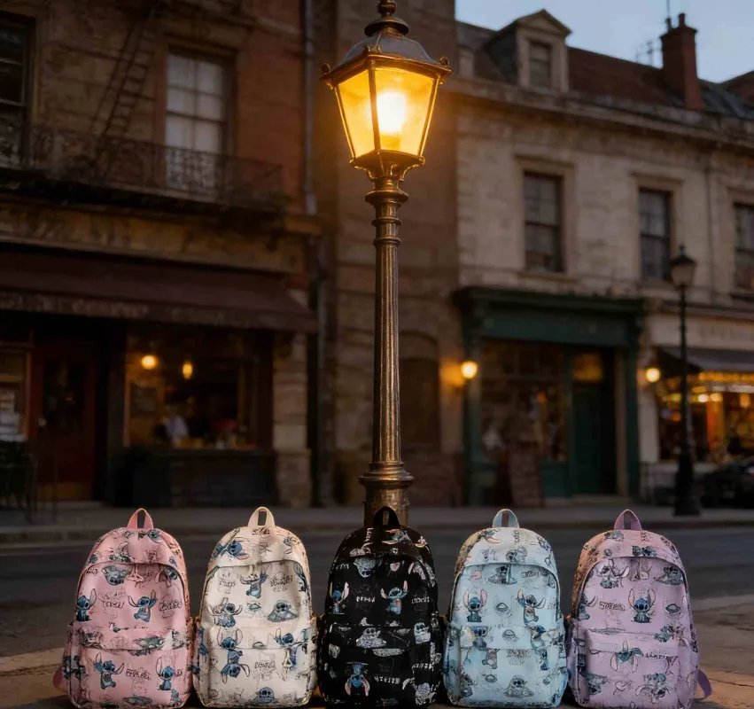 

Новый студенческий рюкзак Disney 2026, рюкзак с принтом Стича, модный рюкзак, вместительный, легкий, для отдыха, новинка