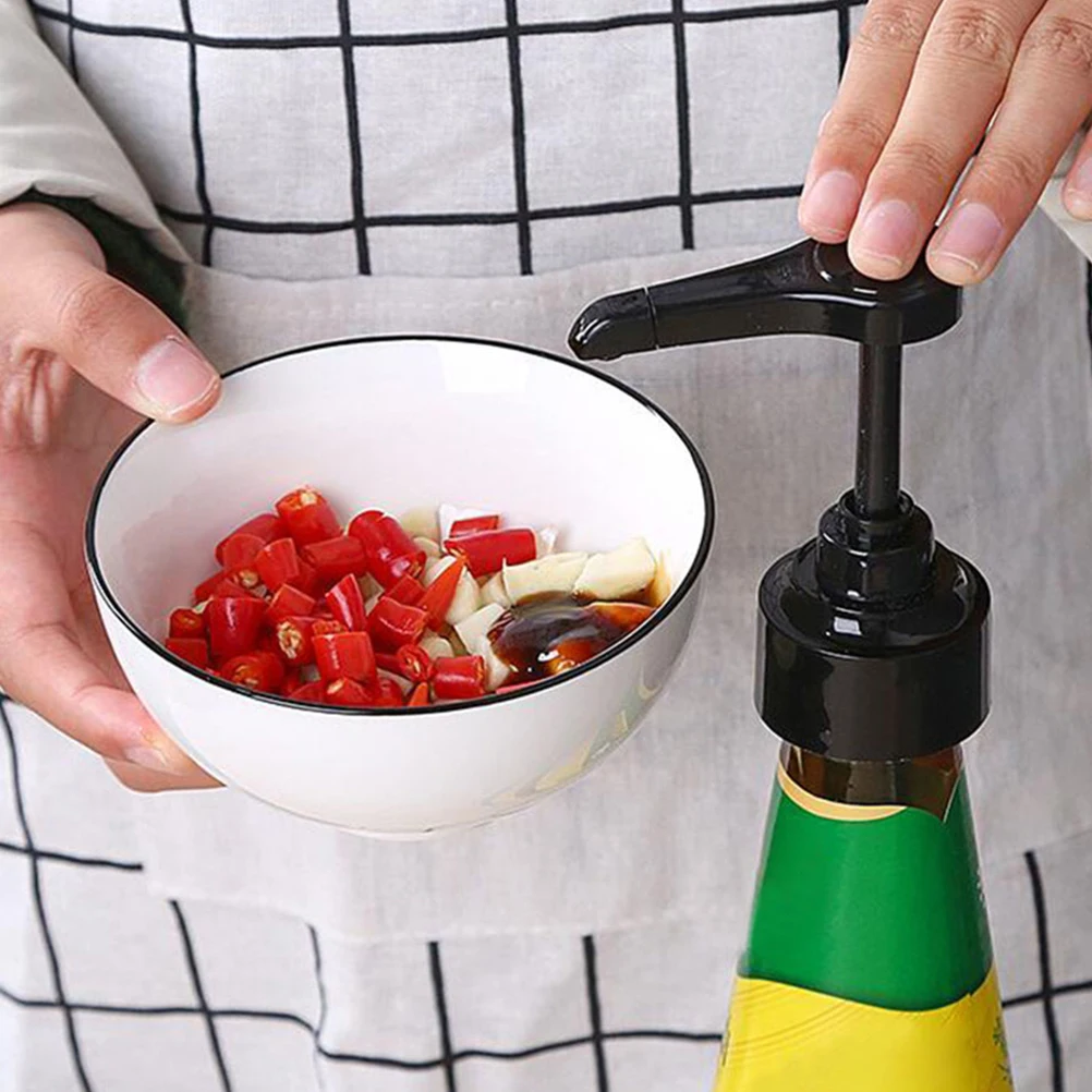 

6pcs Press Type Bottle Pumps Plastic Dispenser Pump Heads Liquid Sauce Oil Syrup Ketchup Replacement Pump For Home