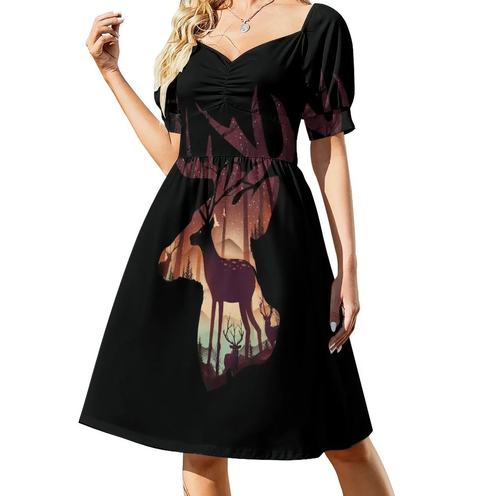 Mystical Deer Sleeveless Dress Casual dresses sexy short dresses daring women's evening dresses Dress