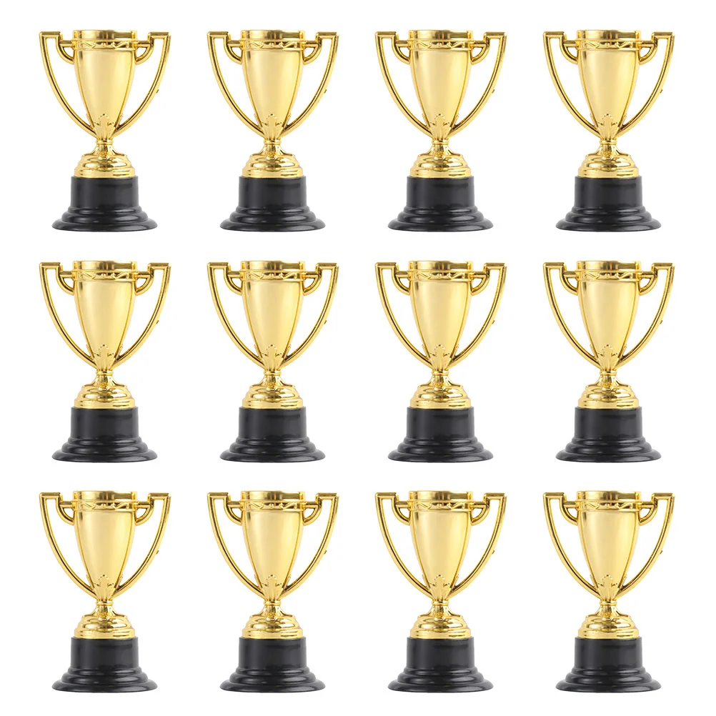 16 Pcs Plastic Trophies for Kids Reward Small Trophy Toys Children Sports Day School Matches Fun Exquisite Winner Cups