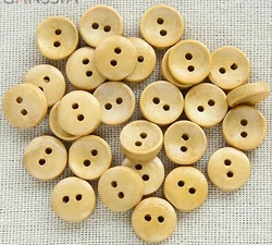 50pcs/lot Size:10mm-15mm Natural Wooden Button 2 Holes Wood Buttons Clothing Decoration Sewing Accessories(KK-456)