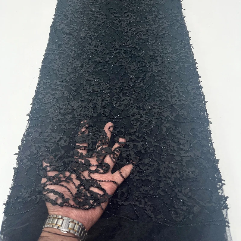 نسيج شبكي من الدانتيل الفرنسي الفاخر، فستان قماش دانتيل مطرز بنمط عشوائي مطرز بالترتر الأفريقي عالي الجودة