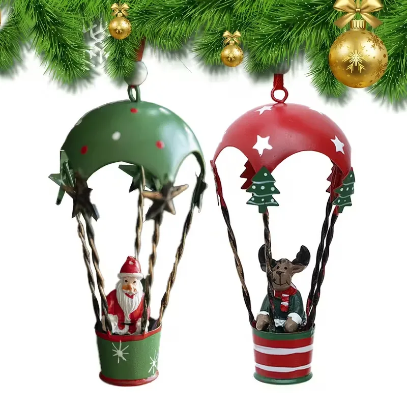 

Retro Iron Christmas Pendant Antique Style Santa Claus Airplane Mailbox Santa Claus Christmas Tree Hanging Party Decor