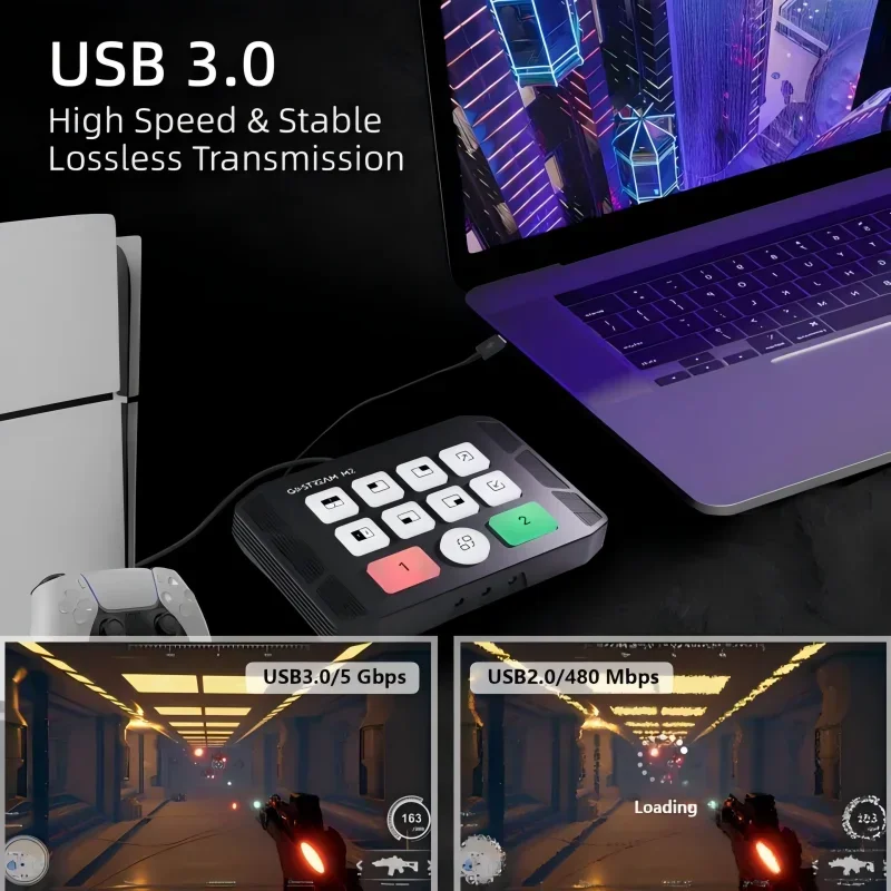 Osee Gostream M2 4k Usb 3.0 Capture Card Switcher,2 Channel,dual Bit 4k Dual Screen,3.5mm Audio Input