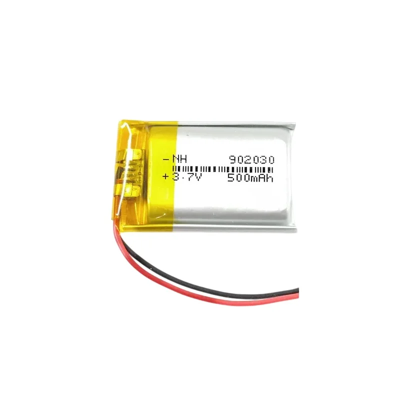 500mAh 902030 3.7V Li Polymer Battery  Li-ion Battery for Solar Light DVD Tracker Anti-theft Device GPS Lipo Rechargeable Cell